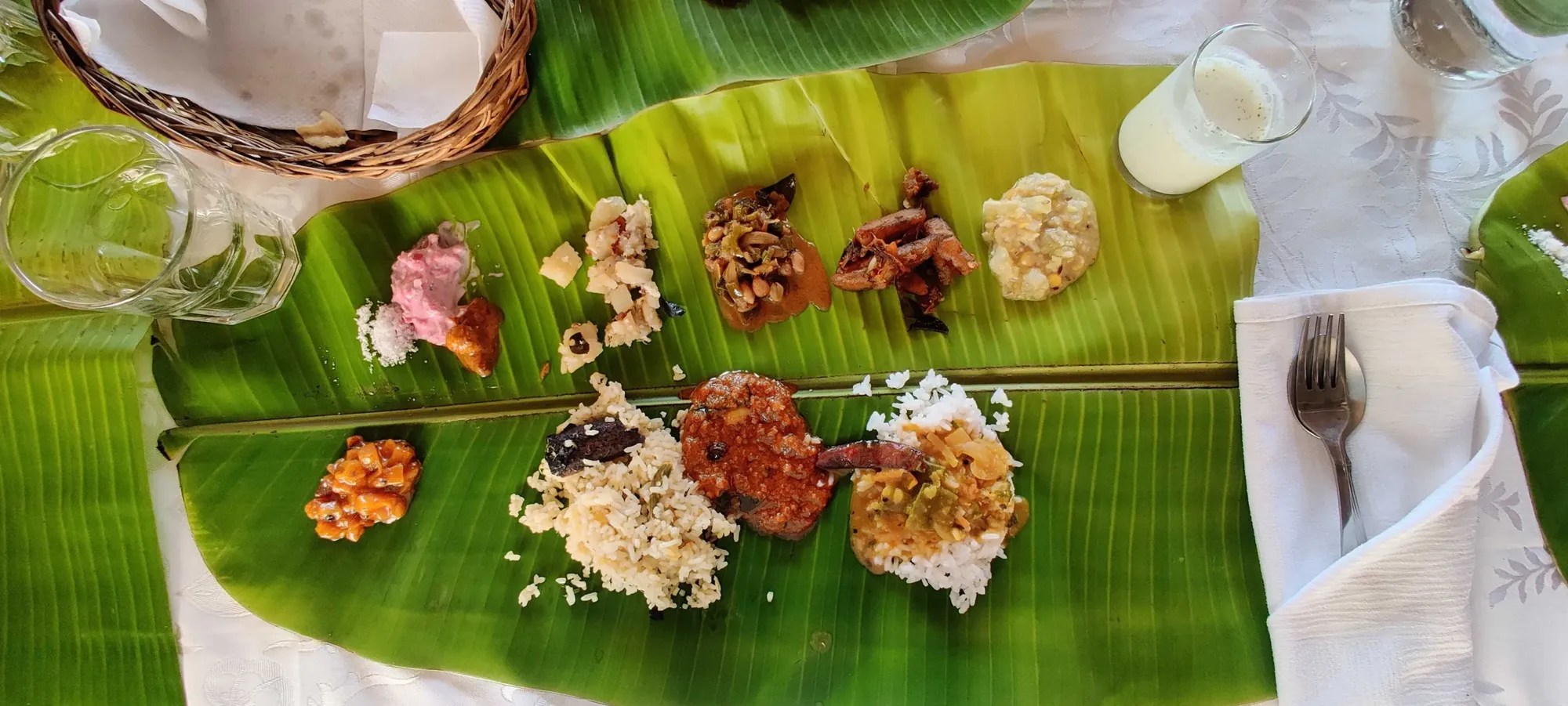 Traditional Chettinad Meals Served On A Banana Leaf