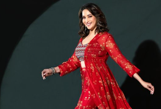Madhuri Dixit Looks Absolutely Delightful In An Enchanting Red Outfit