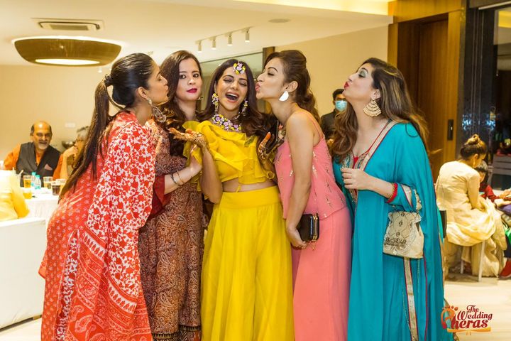 Tanvi Thakker with her friends at her Haldi & Mehendi