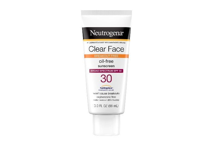 Neutrogena, Clear Face Break-Out Free Liquid Lotion Sunscreen Broad Spectrum SPF 30 Source: www.neutrogena.com)