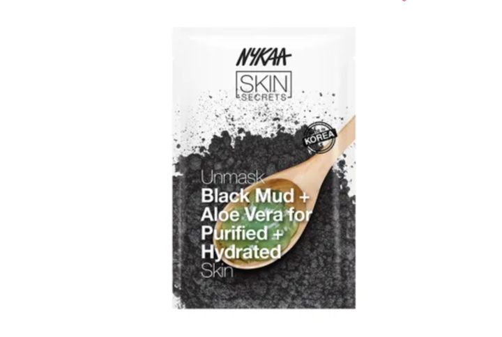 Nykaa Skin Secrets Black Mud & Aloe Vera Sheet Mask (source: www.nykaa.com)