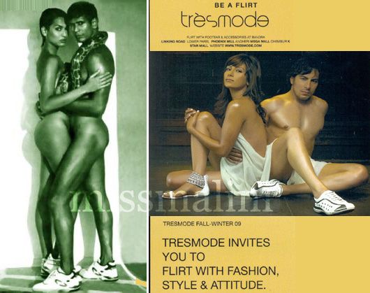 Madhu Sapre and Milind Soman: Tuff shows advert and tresmode advert