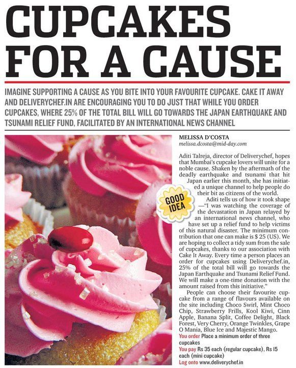 Deliverychef.in’s Cupcakes for a Cause!