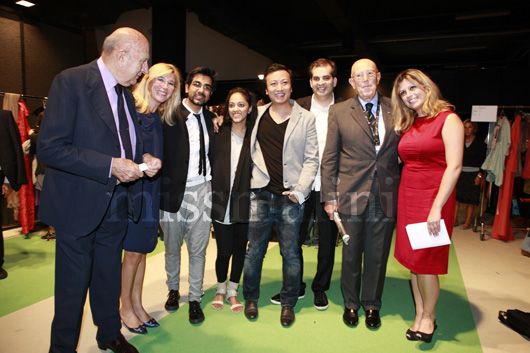 Atsu and Azara with members of Camera Nazionale della Moda Italiana (apex body of Italian fashion that organizes the Milan Fashion Week); L-R – Mr.Beppe Mondenese, Honorary President; Ms.Giulia Pirovano, Direttore Generale of the Camera Nazionale della Moda Italiana; Neeraj Chauhan; Alpana Mittal; Atsu Sekhose; Sumeet Nair, Managing Director, Prodigy Fashion; Mr.Mario Boselli, President and Chairman; Ms.Eleonora Mengotti