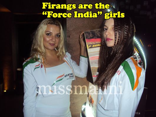 Force India hostesses at the party