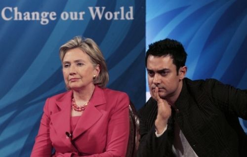 Hillary Clinton and Aamir Khan