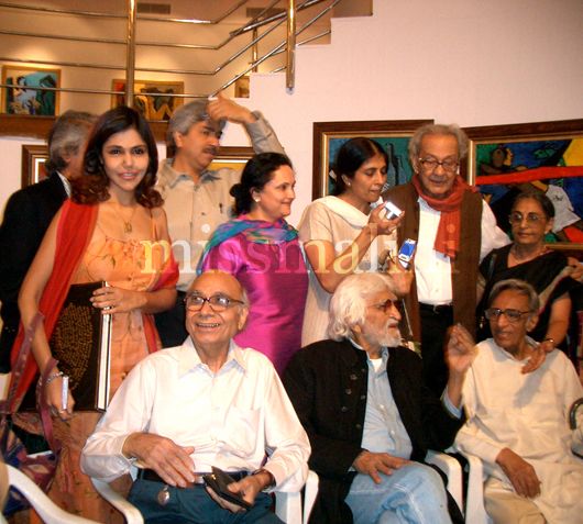 A Historic Moment: Bal Chabda, Husain, Tyeb Mehta, Nisha JamVwal, S. H. Raza, Sakina Mehta, Sarayu Doshi, Kalpana Shah
