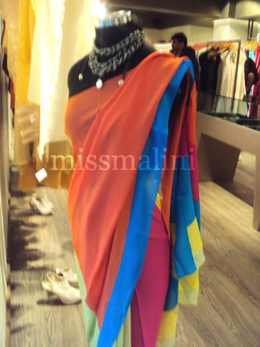 A Wendell Rodricks saree on display