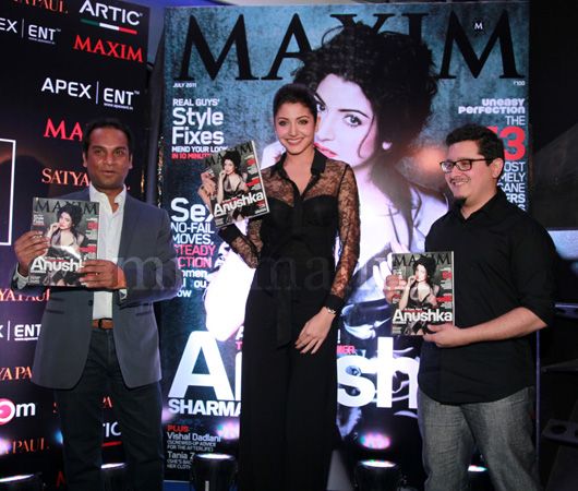 Abhishek Modi, Anushka Sharma and Vivek Pareek (Editor, Maxim)
