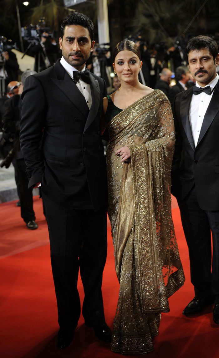 Aishwarya Rai in a Sabyasachi sari at Cannes 2010 |Photo courtesy : worthstuff