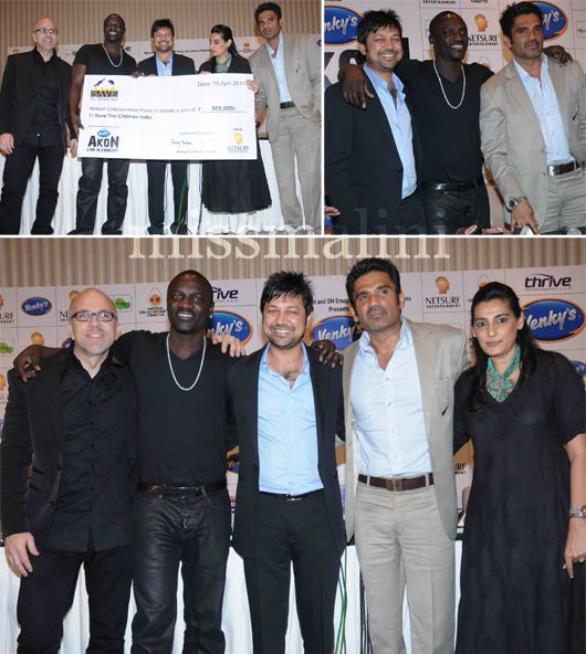 Suniel Shetty and Akon at the Concert Press Conference