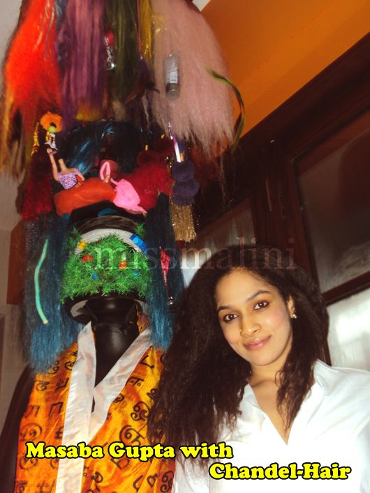 Masaba Gupta with an ornately decorated mannequin