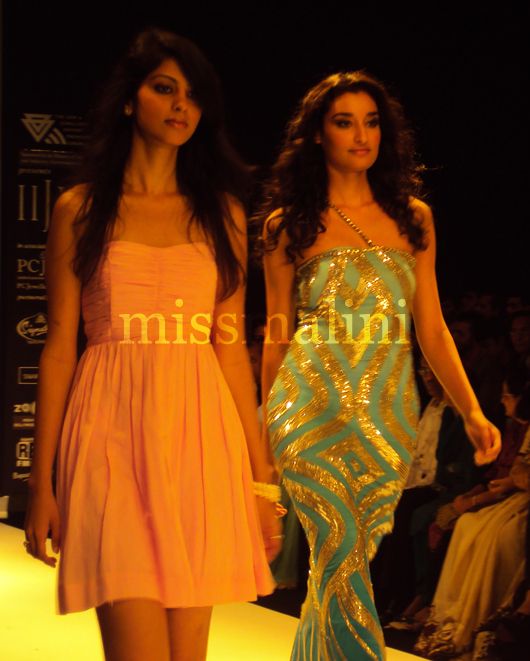 Miss India Kanishtha Dhankar (right) walks with her sister for the BETI show