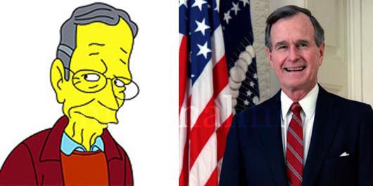 Ex President George Bush on The Simpsons   image courtesy l www.ebaumsworld.com