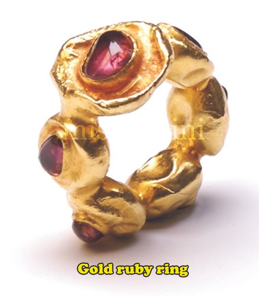 Gold Ruby Ring by Amrapali