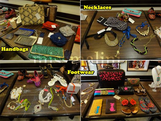 Handbags, necklaces and footwear Handbags, necklaces and footwear