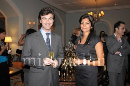 Host Bruno Yvon Managing Director Moet Hennessy India with his wife Rohini Yvon