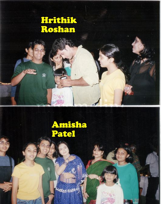 Dhruvi Shah and friends meeting Hrithik Roshan and Amisha Patel