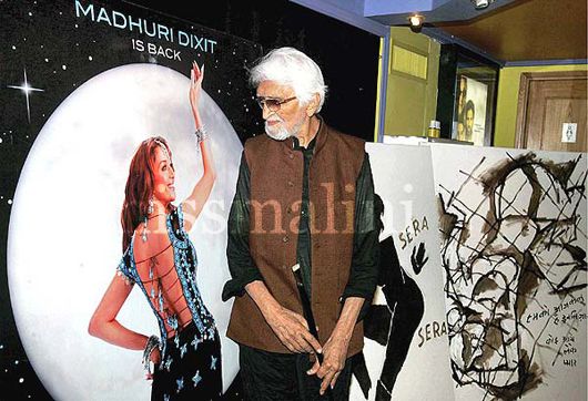 Husain with a Madhuri painting