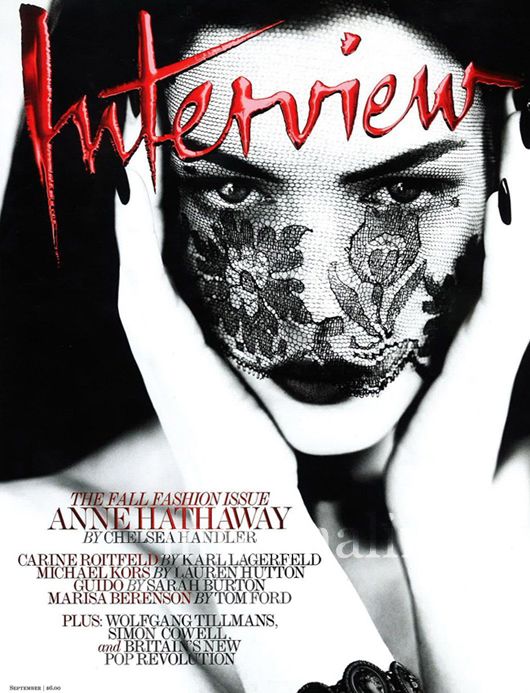 The Interview Magazine cover with Anne Hathaway