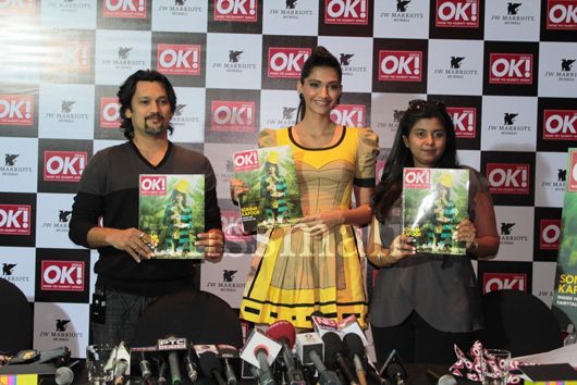 Jatin Kampani, Sonam Kapoor and Sonali Velinkar Kamat, Editor OK! India