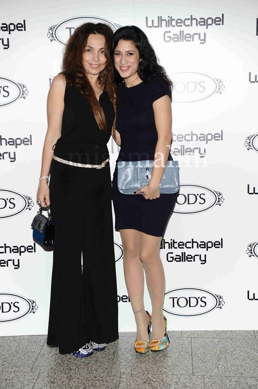 Jeanne Marine and Fatima Bhutto with Tod's Clutch Bag