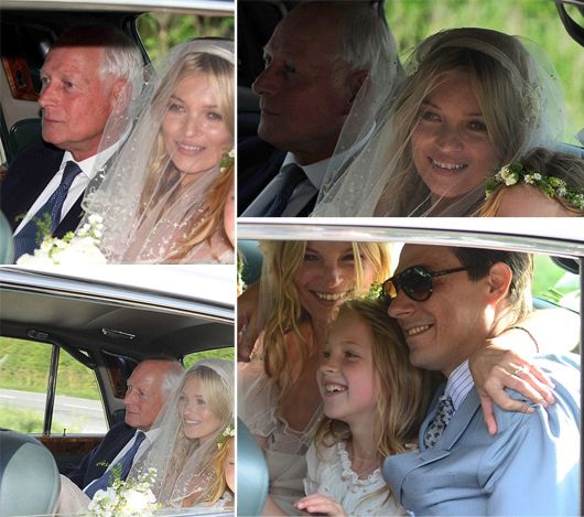 Kate Moss & Jamie Hince with Moss's Father and daughter