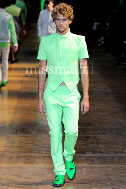 Mugler Spring 2012 acid green suit