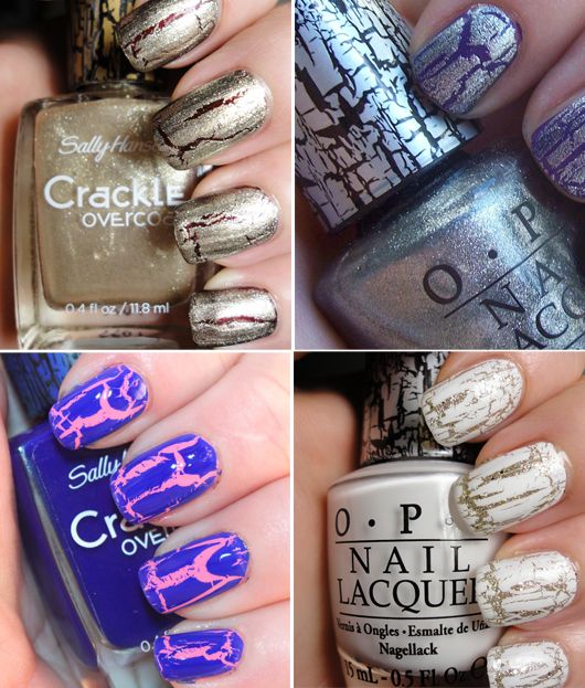 OPI Shatter and Sally Hansen's Crackle