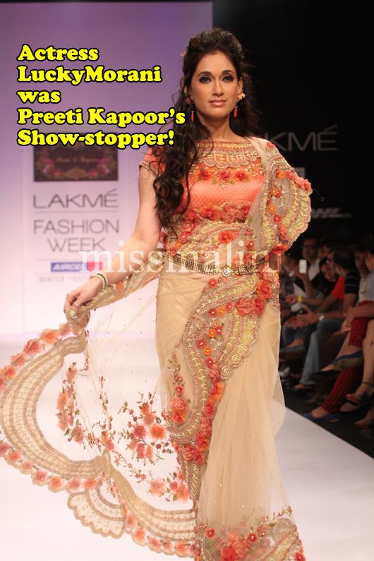 Lucky Morani wears a Preeti Kapoor saree for her finale