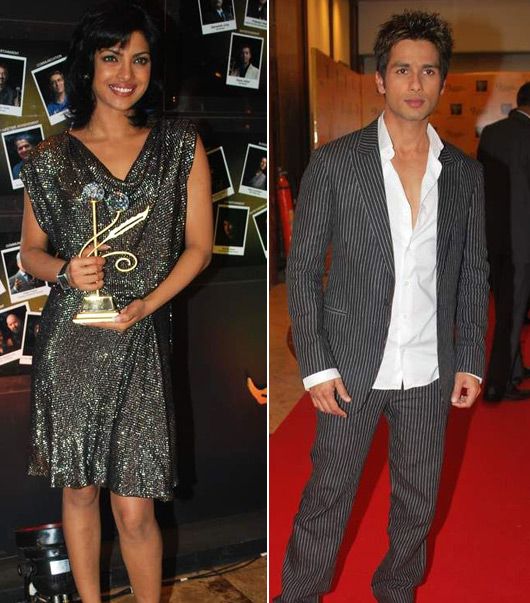 Priyanka Chopra and Shahid Kapoor at the 9th annual Teachers Awards (photo courtesy: inditop.com)