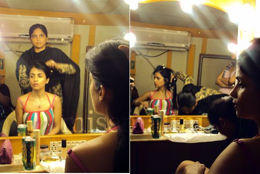 Shibani Kashyap being made-up