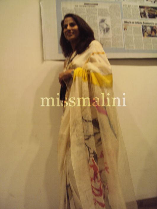 Shobhaa De wears a Husain saree