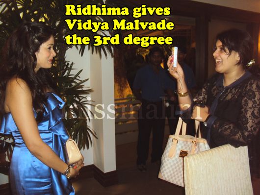 Vidya Malvade being interviewed by Ridhima Sinha of MissMalini.com