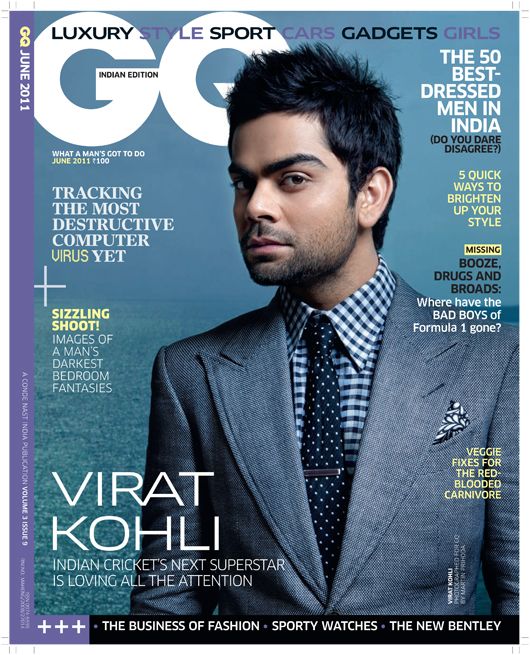 Virat Kohli on the cover of GQ's June 2011 issue