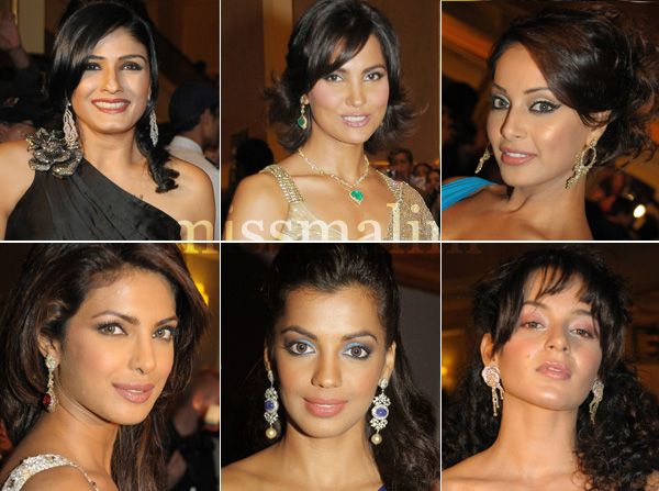 Bejeweled: (top Left to bottom right) Raveena Tandon, Lara Dutta, Bipasha Basu, Priyanka Chopra, Mughda Godse and Kangana Ranaut