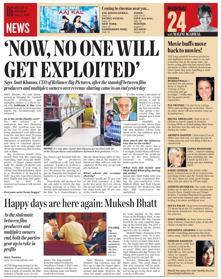 Back to the Movies – Mumbai 24 – Mid Day (Mumbai)