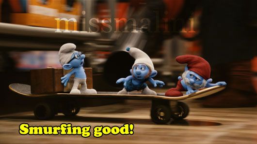 The Smurfs on their crazy ride back home