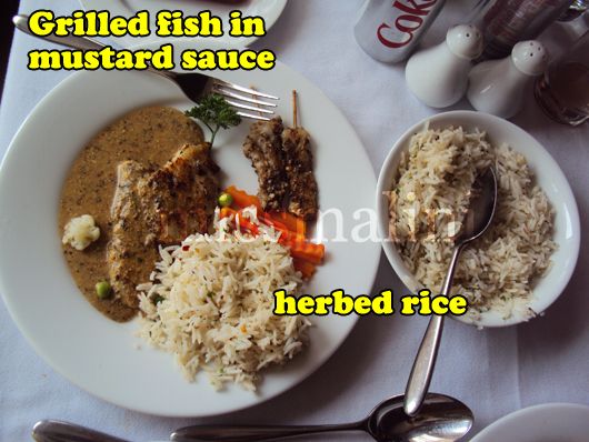 grilled fish with herbed rice