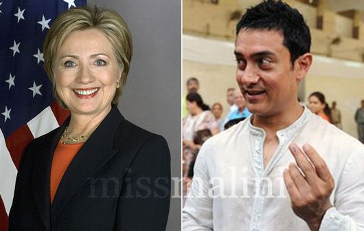 Hilary Clinton and Aamir Khan