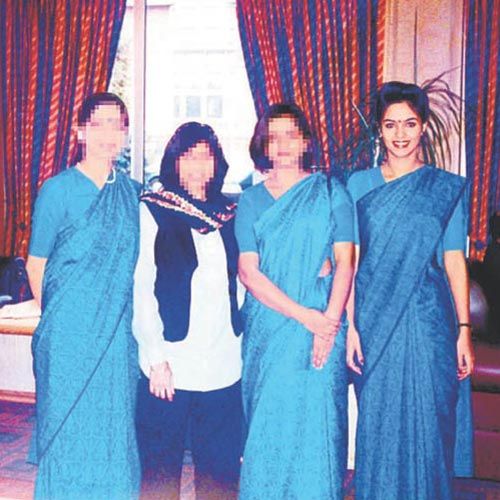 Mallika Sherawat in 1995 (far right)