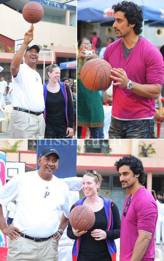Kunal Kapoor, George Gervin and Katie Smith attend the Mahindra NBA Challenge Finals