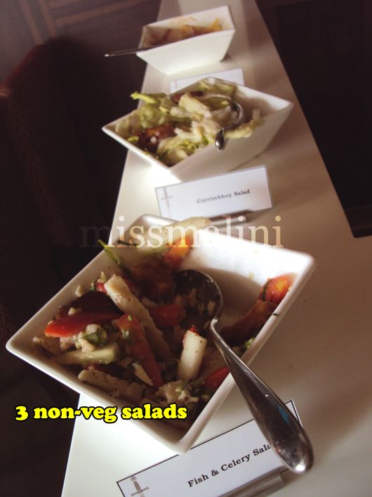 A selection of three non-veg salads