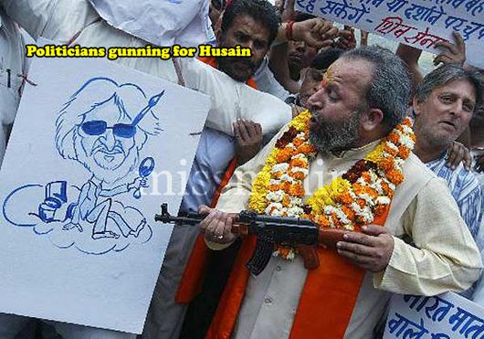 politicians literally "gunning" for Husain