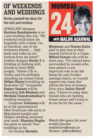 Celebrity Weekends & Weddings – Mumbai 24 – Mid Day (Mumbai)