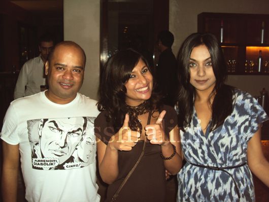 Ranjit Rodricks & Sharadiya Dasgupta from MissMalini's team with MissMalini (centre)