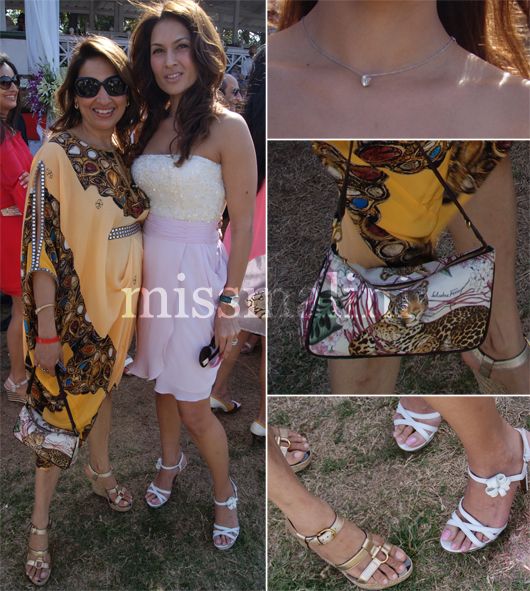 Ruchika Mehta (Pria Kataria Puri Dress, Jimmy Choo Bag) and Nisha Jhaveri (Cherie D Dress)