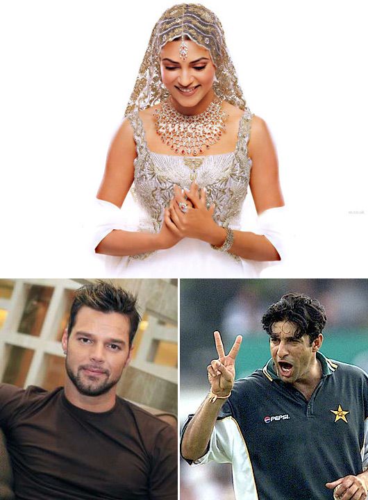 Sushmita Sen, Ricky Martin and Wasim Akram