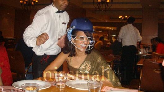 Lol kinda looked like Sadhna went to a costume party too!