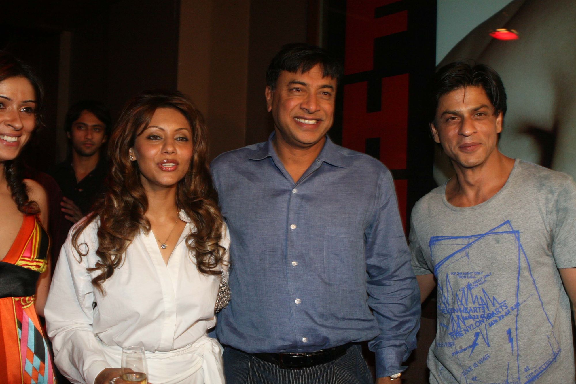 Gauri Khan, Laskhmi Mittal and Shah Rukh Khan